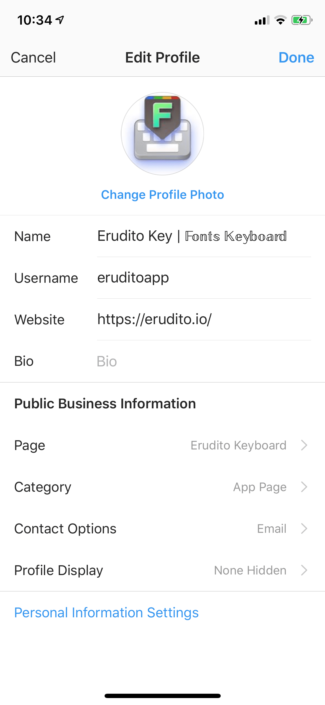 Instagram Profile edit
