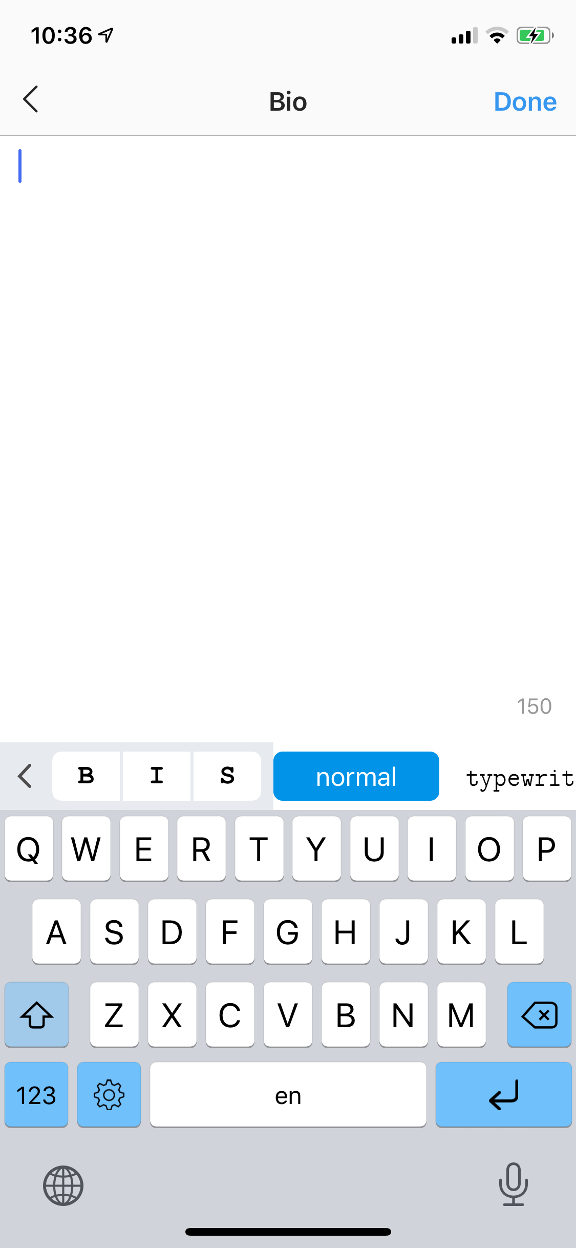 Instagram Profile editing no text