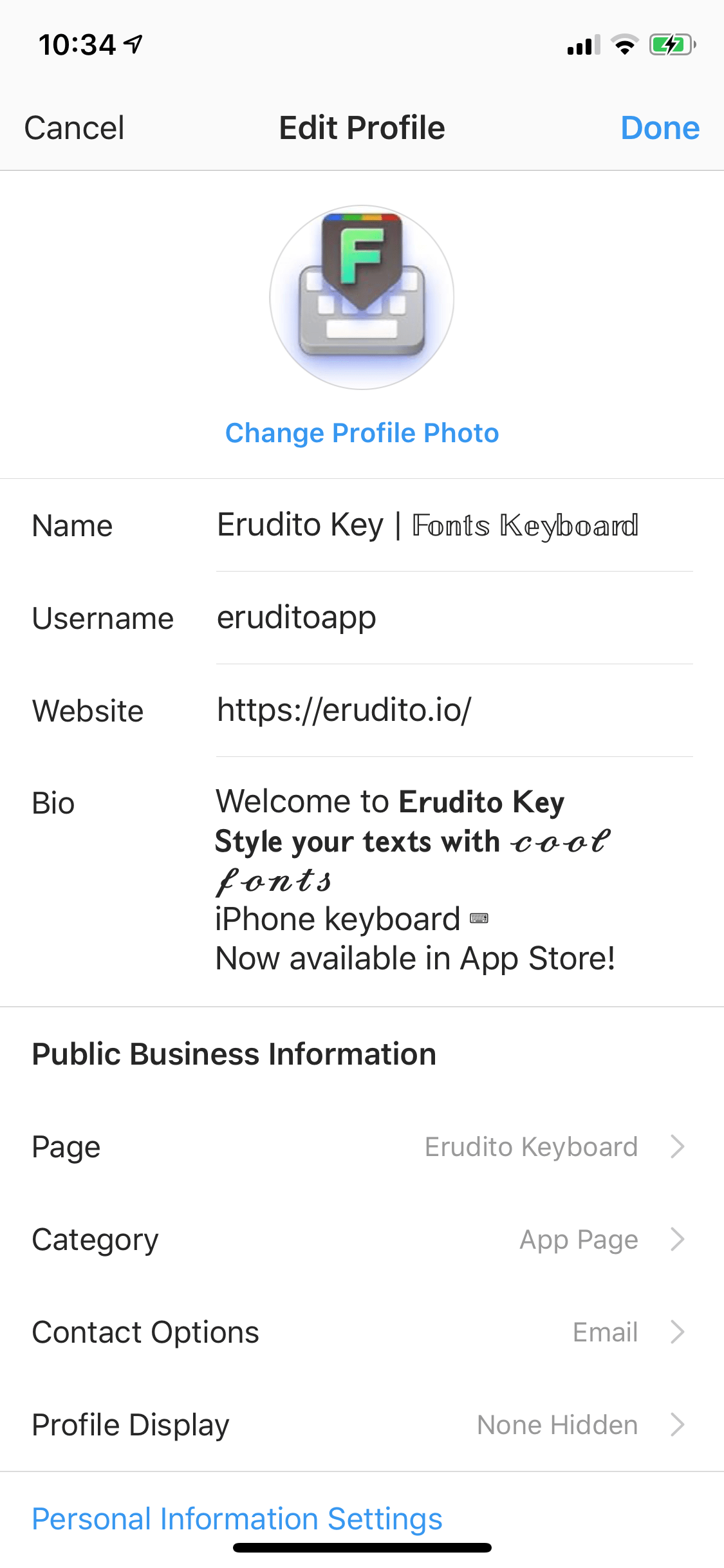 Instagram Profile Edited